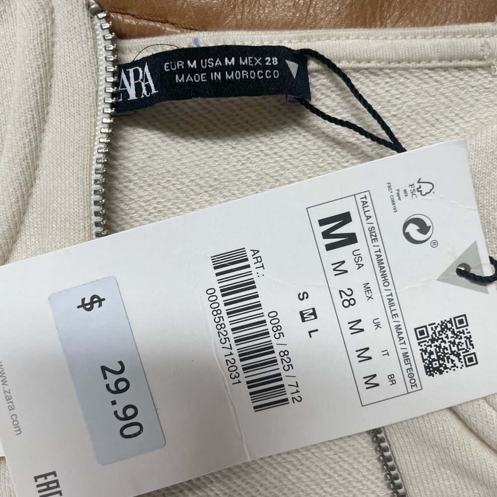 Off-White ZARA CORSET CROP TOP - Picture 2 of 7